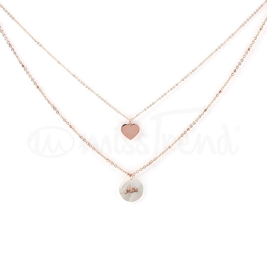 Colar Stone Mãe em aço rosa gold