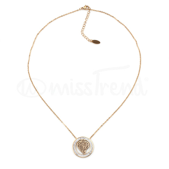 Colar coração de viana em aço dourado