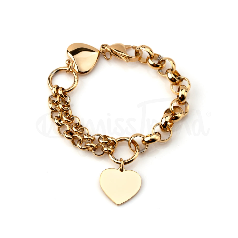 Pulseira flame em aço dourada