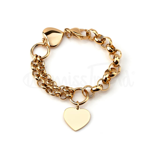 Pulseira flame em aço dourada