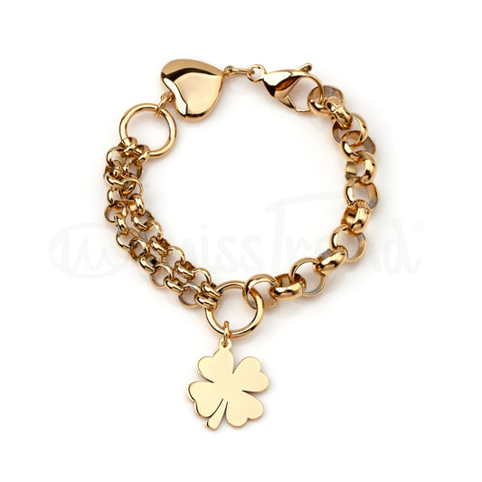 Pulseira Luck em aço dourada