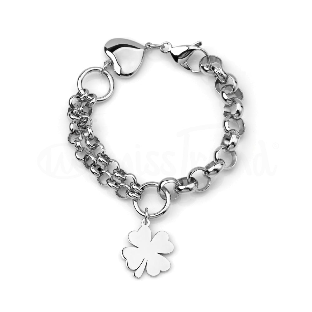 Pulseira Luck em aço prateada
