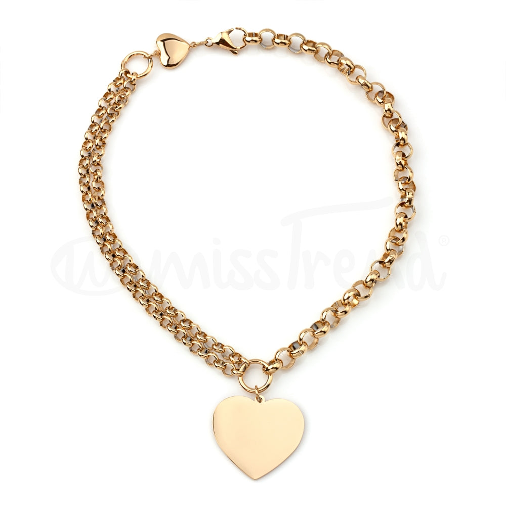 Colar Flame em aço dourado