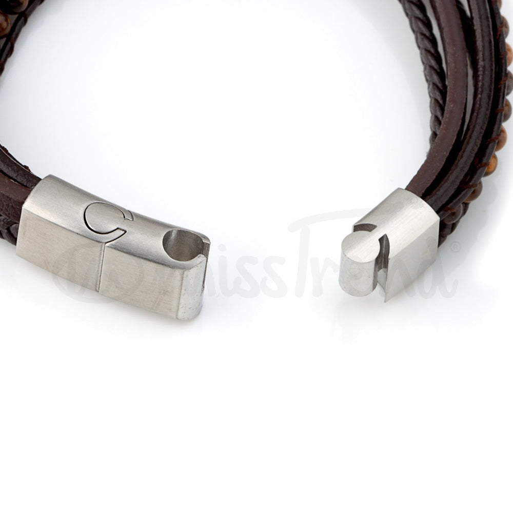 Pulseira masculina venezuela em couro