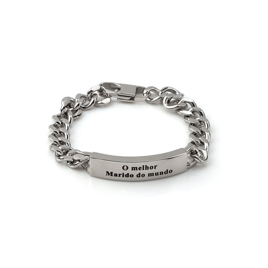 Pulseira O Melhor Marido do Mundo em Aço