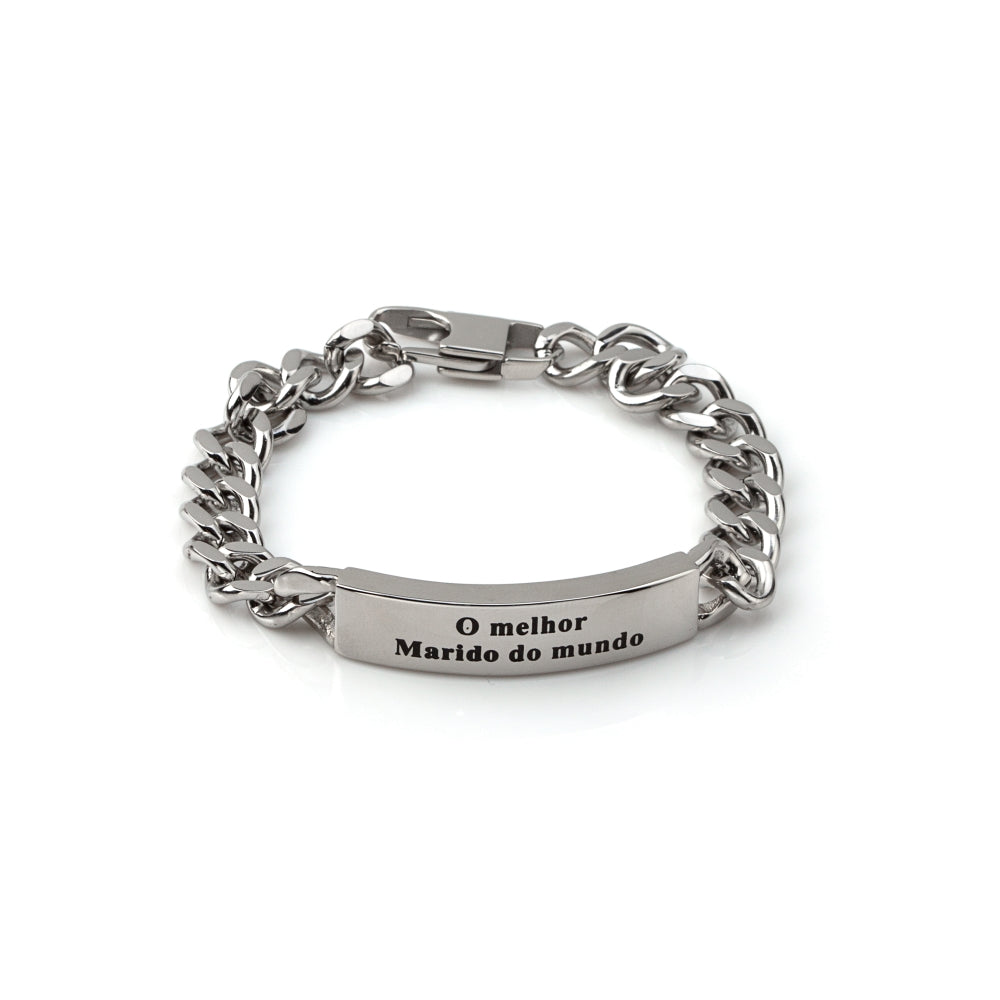 Pulseira O Melhor Marido do Mundo em Aço