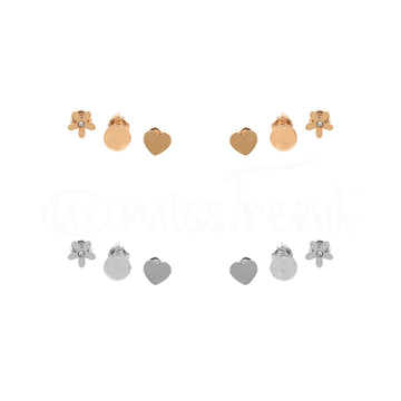 Pack de 3 brincos lindor em aço