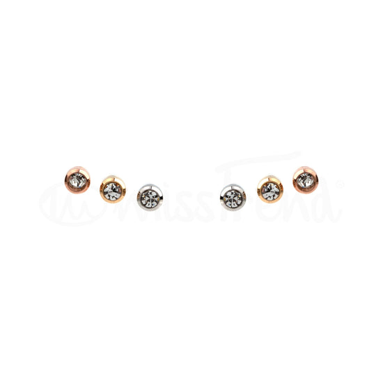 Brincos Glam em Aço - pack de 3 pares