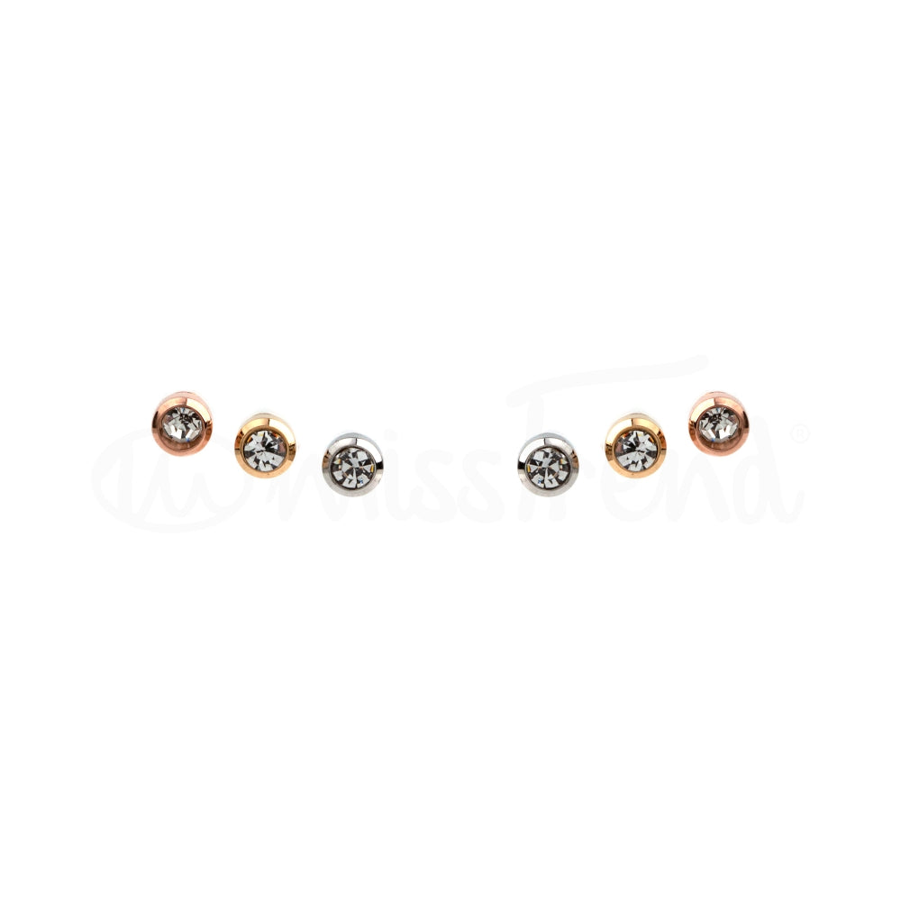 Brincos Glam em Aço - pack de 3 pares
