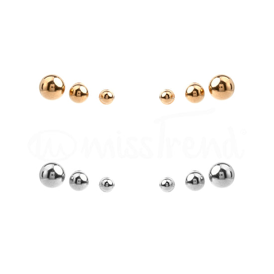 Brincos bubble em aço - pack de 3 pares