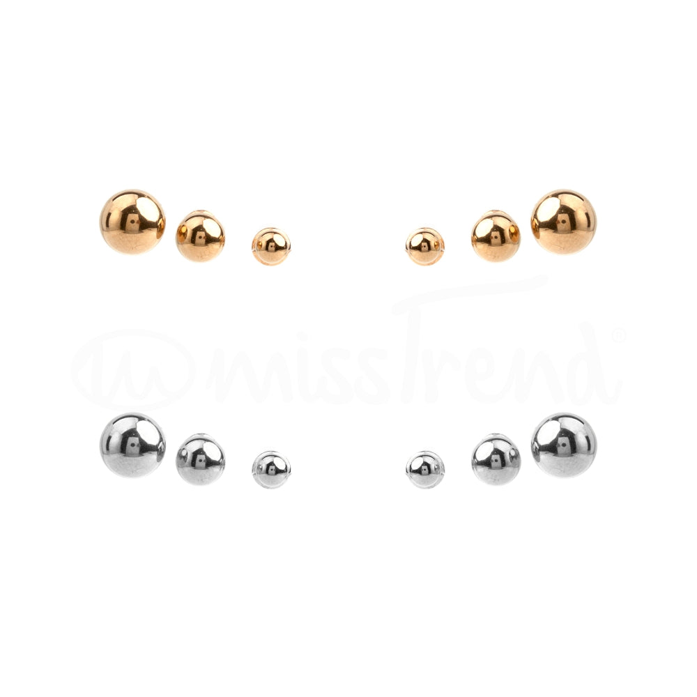 Brincos bubble em aço - pack de 3 pares