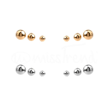 Brincos bubble em aço - pack de 3 pares