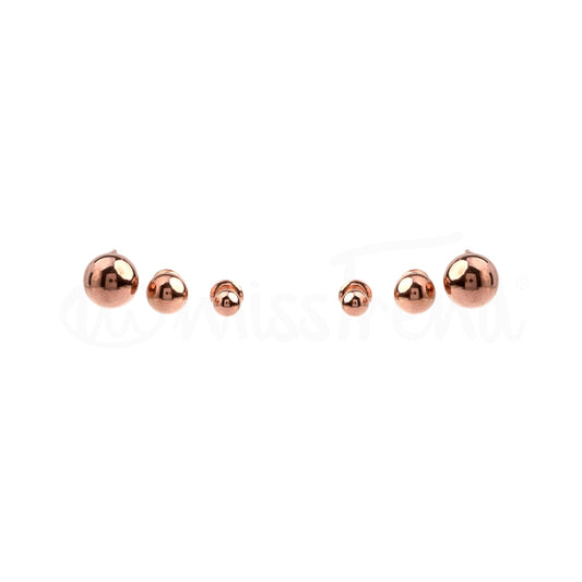 Brincos bubble em aço - pack de 3 pares