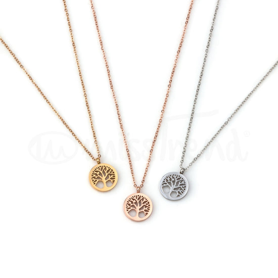 Conjunto colar + pulseira árvore da vida em aço