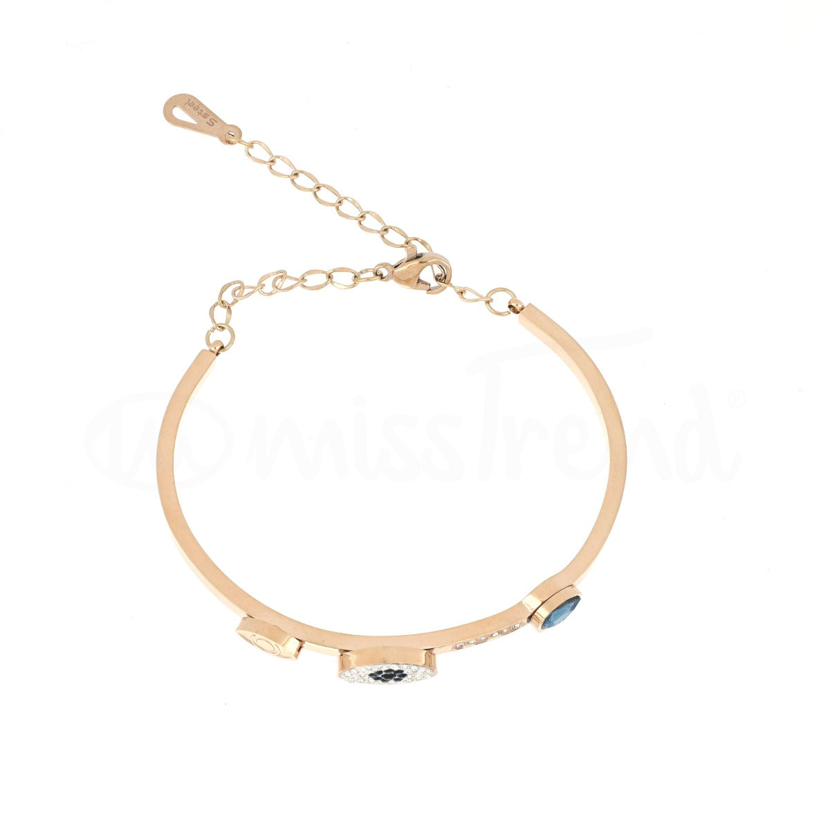 Pulseira olho turco rosa gold em aço