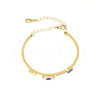 Pulseira olho turco dourado em aço