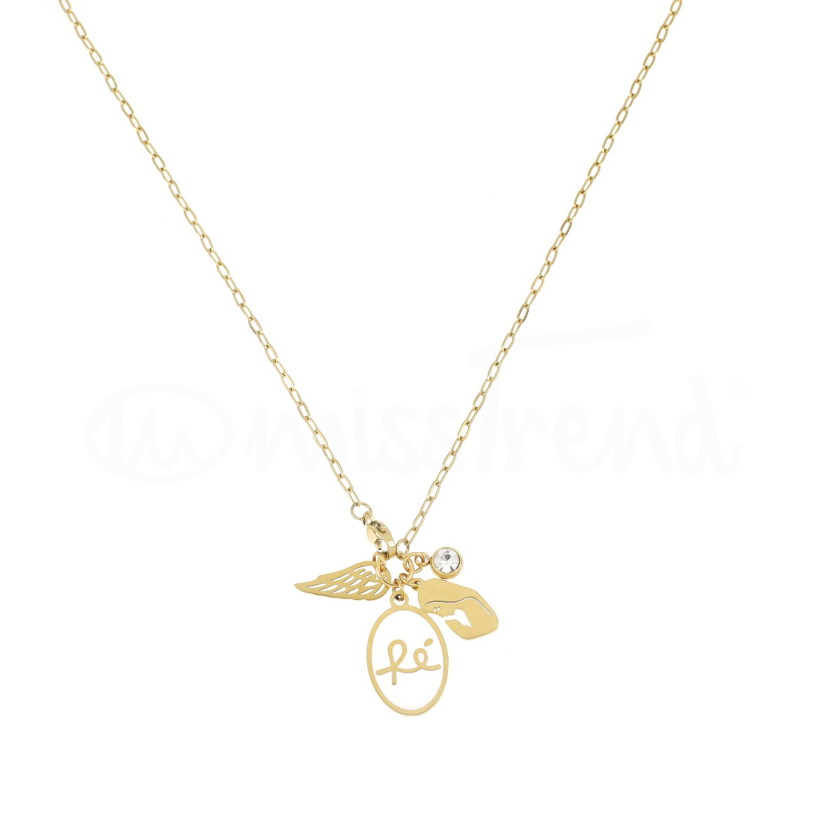 Colar faith em aço dourado