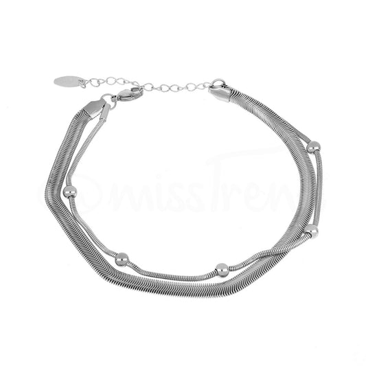 Pulseira de pé Volt em aço prateado
