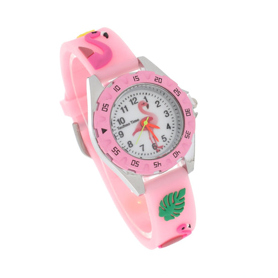 Relógio de Criança Flamingo em Silicone