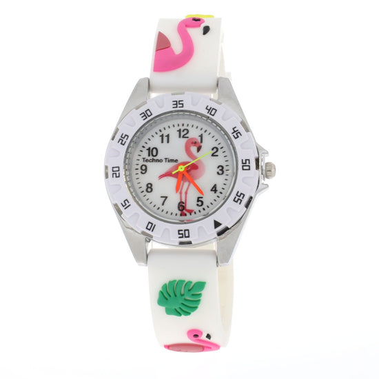 Relógio de Criança Flamingo em Silicone
