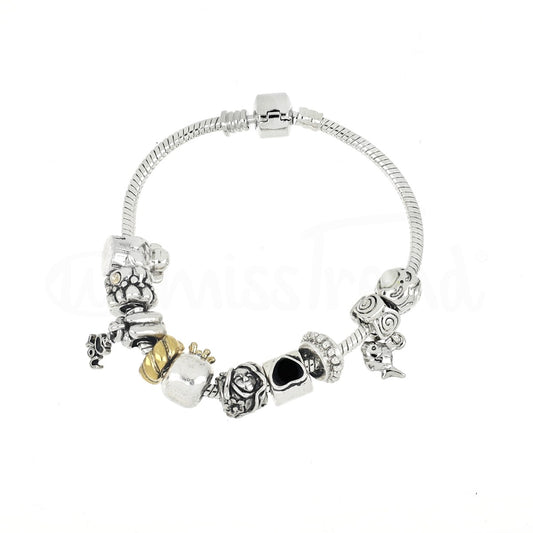 Pulseira com 9 contas aleatórias em Aço