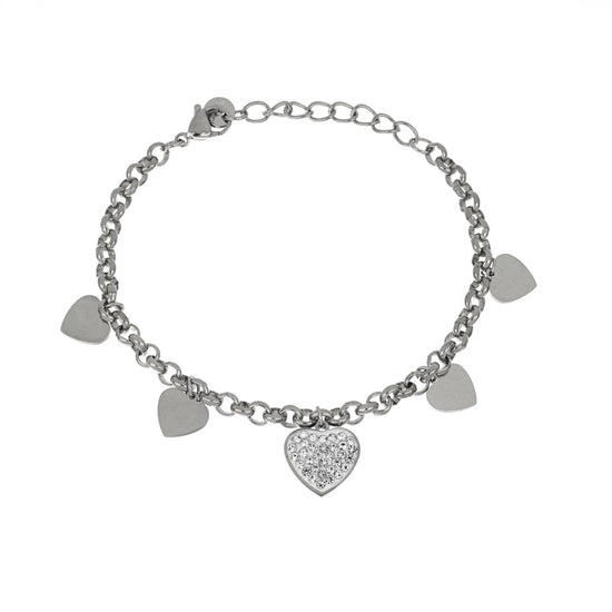 Pulseira Corrente Love Diamond em Aço