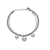 Pulseira 2 Tiras Lock Heart em Aço