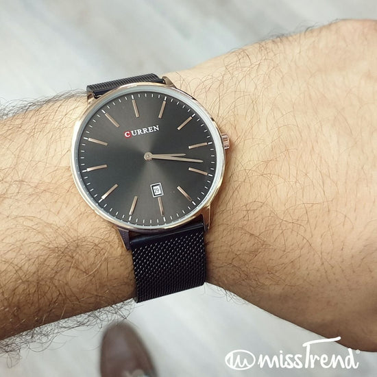 Relogio Curren M steel masculino preto