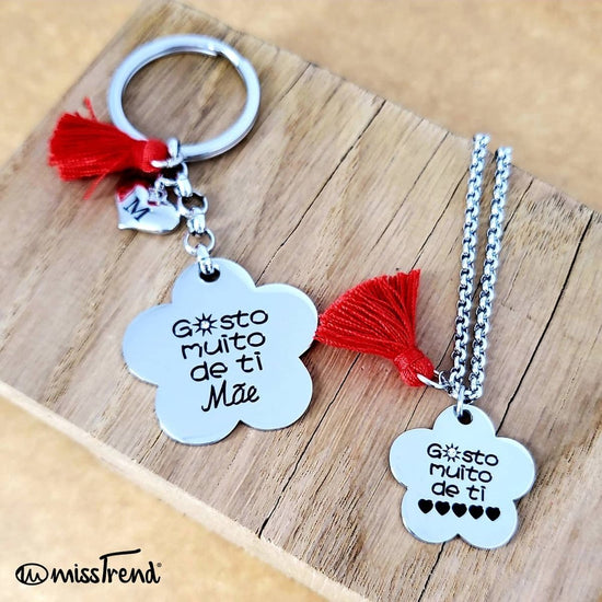 Porta chaves gosto muito de ti mãe em aço