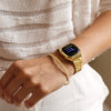 Relógio retro diamond digital dourado