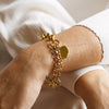 Pulseira flame em aço dourada