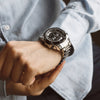 Relógio masculino skyline timeless steel preto prateado