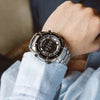 Relógio masculino skyline timeless steel preto prateado