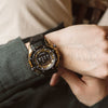 Relógio masculino skyline timeless steel preto dourado