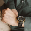 Relógio masculino skyline timeless steel preto dourado