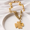 Colar Luck em aço dourado
