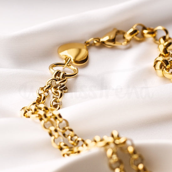 Pulseira Luck em aço dourada