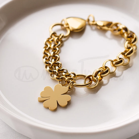 Pulseira Luck em aço dourada