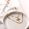 Colar Fé Pearls em Aço