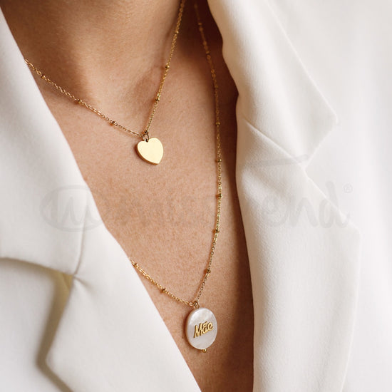 Colar Stone Mãe em aço dourado