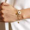 Pulseira stone mãe em aço dourada