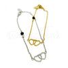 Pulseira com dois corações em aço