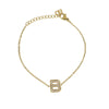 Pulseira c/Letra com zircônias em Aço
