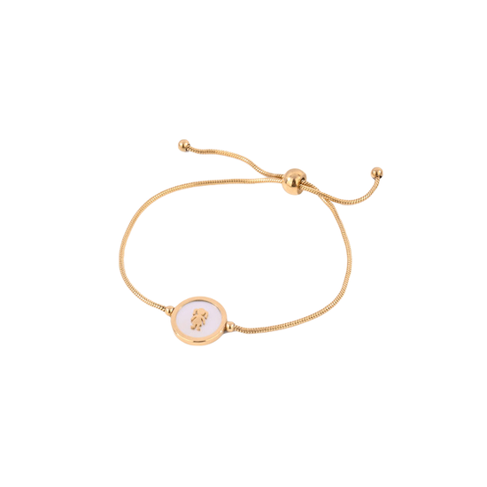Pulseira Ajustável com Pendente Menino/Menina em Aço