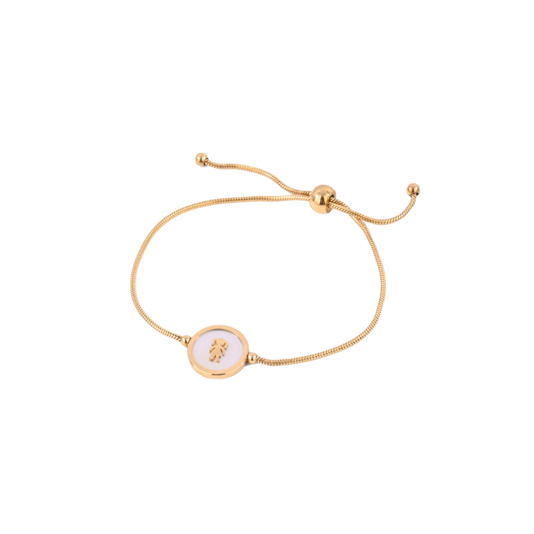 Pulseira Ajustável com Pendente Menino/Menina em Aço