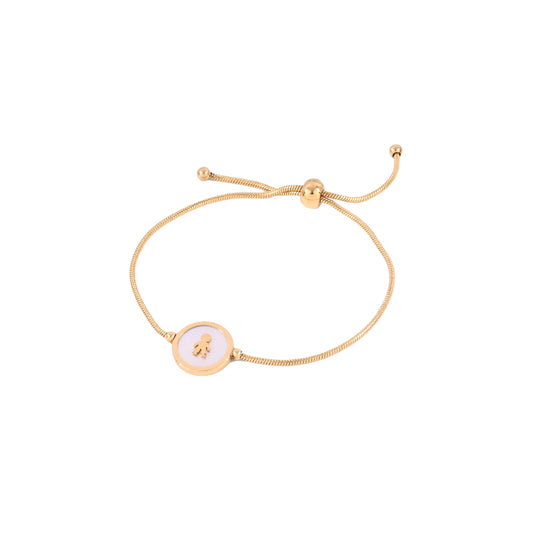 Pulseira Ajustável com Pendente Menino/Menina em Aço