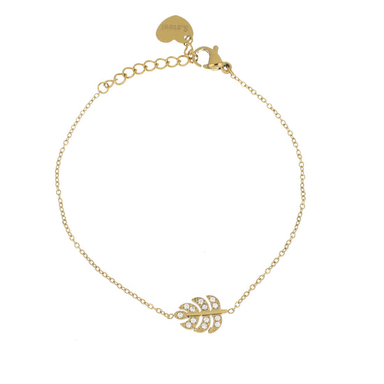 Coleção Diamond Leaf em Aço com Zircônias