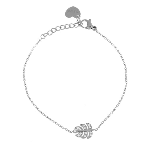 Coleção Diamond Leaf em Aço com Zircônias