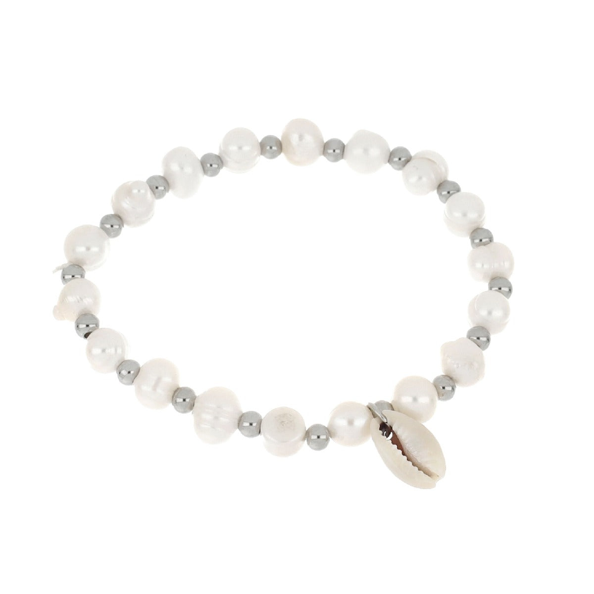 Pulseira Elástica com Pérolas com Buzio