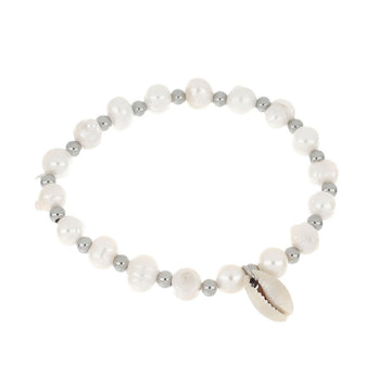 Pulseira Elástica com Pérolas com Buzio